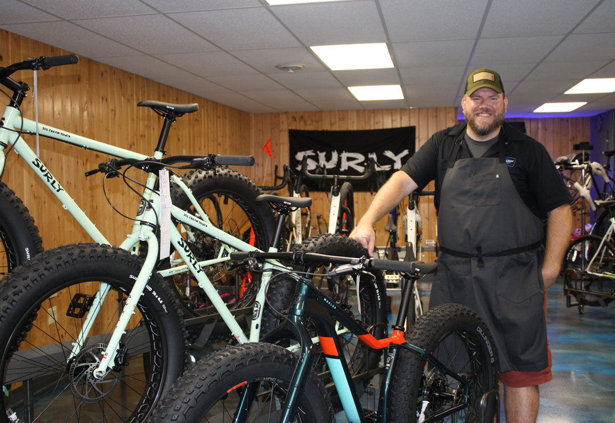 Jesse Amo, owner of Soulshine Cyclery, invites you to stop by for a cup of quality coffee — and to check out his lines of quality bikes, like Surly.